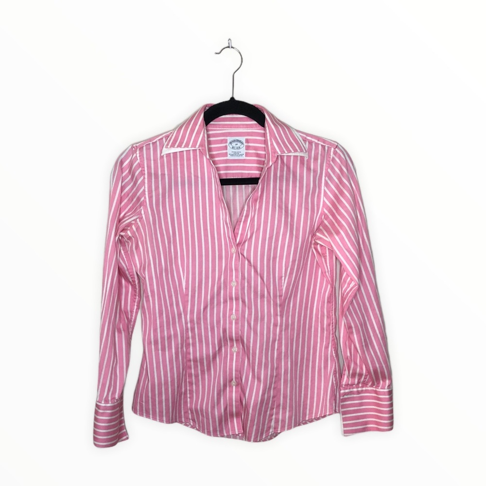 Brooks Brothers Pink White Striped Button Shirt 2P